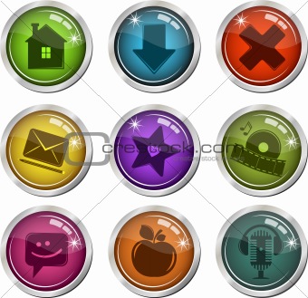 Glassy buttons for interface