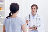 Physician having good news for patient