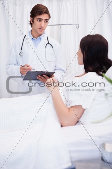 Doctor preparing his patient for surgery