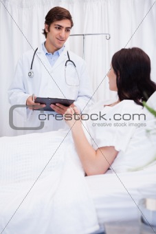 Doctor preparing patient for surgery