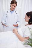 Doctor talking with patient about examination results