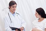 Doctor and patient talking about examination results