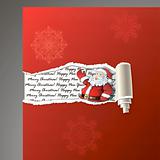 Teared paper background with Santa