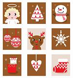 Christmas characters & accessories, icon & elements ( retro )
