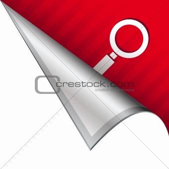 Search icon on peeling corner tab