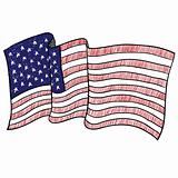 American flag sketch