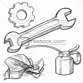 Mechanic tools sketch