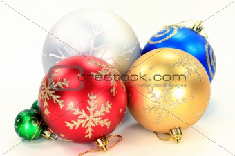 Different colors Christmas Decoration Balls. 