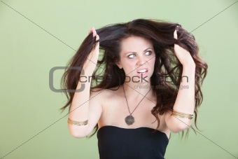 Woman Unhappy With Bad Hair