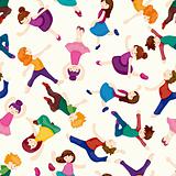 cartoon dancer seamless pattern