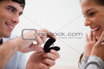 Close up of man making a proposal of marriage