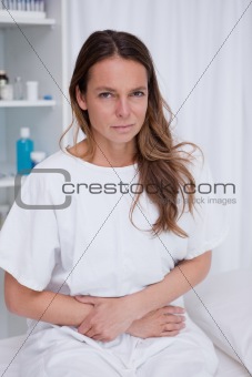 Woman having stomachache