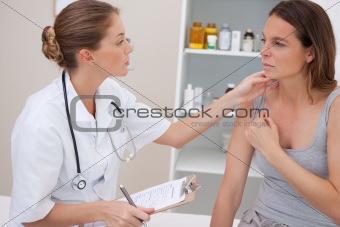 Patient being examined