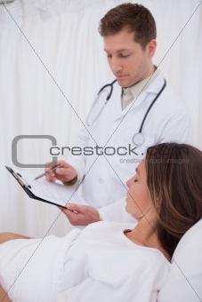 Doctor explaining his patient the examination results