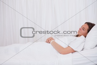 Side view of sleeping patient