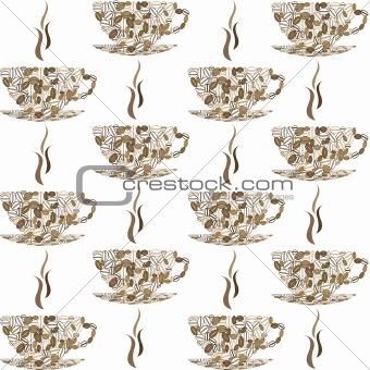 Backround pattern with cofe cups