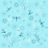 Background with blue dragonflies