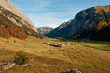 Autumn view over Eng Alm and Ahornboden