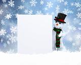 Snowman with blank sign