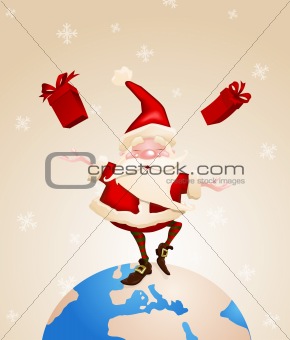 Santa Claus Joyful with gifts