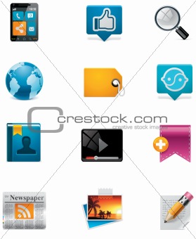 Vector communication and social media icon set. Part 2