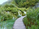Path over water on Plitvice lakes