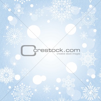 Christmas snowflake on blue background