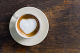 Coffee, cappuccino milk foam heart