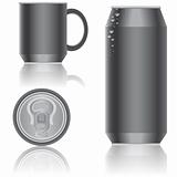 Aluminum packaging for beverages. Vector.