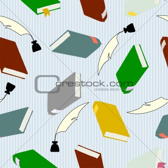seamless wallpaper, hardcover books  for education concept.
