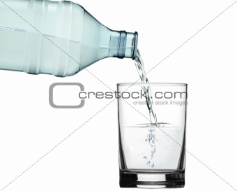 pour water into glass
