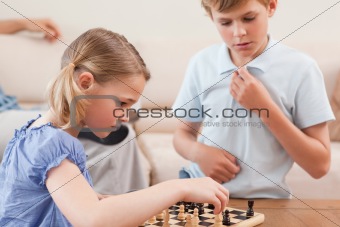 Children playing chess