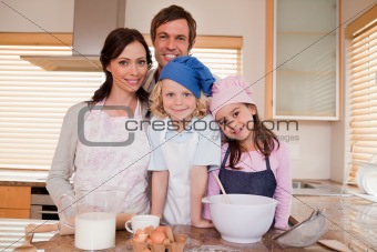 Family baking together