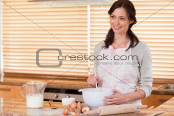 Gorgeous woman baking