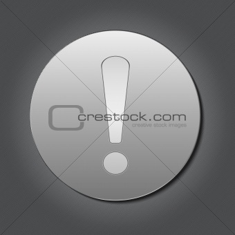 Metal plate with exclamation mark