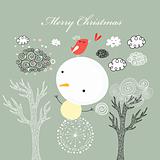 card with snowman
