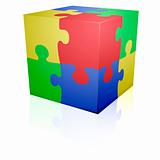 Jigsaw puzzle cube