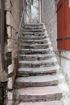 Outdoor stairs in  Kotor