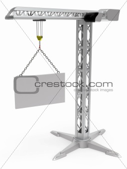 Building tower crane with plate