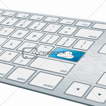Close-up aluminum keyboard - Cloud