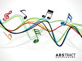 abstract colorful musical line wave