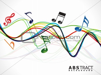 abstract colorful musical line wave