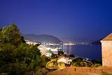 Mediterranean city at night