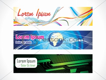 abstract multiple web banners set