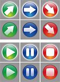 Arrows and player button Icon set.