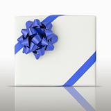 Blue star and Oblique line ribbon on White paper box