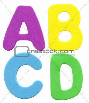 Colorful foam letters 