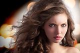 alluring brunette with creative hairstyle