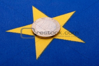 Euro Coin on EU Flag