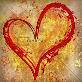 Heart painted on metal illustration